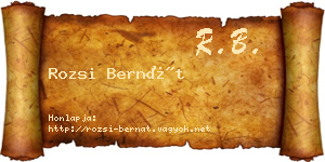 Rozsi Bernát névjegykártya